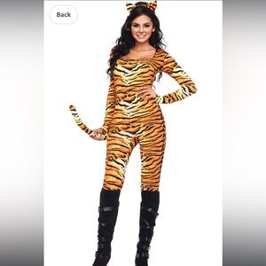 Amazon Orange and Black Tiger Striped Jumpsuit